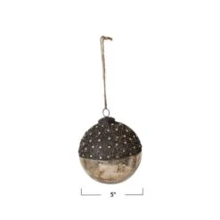 Hello Honey® 5" Starry Bronze & Dipped Silver Mercury Glass Ball Ornament 9 Hello Honey® 5" Starry Bronze & Dipped Silver Mercury Glass Ball Ornament -Northlight Shop D811463S 3