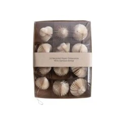 Hello Honey 1.5" Cream Decorative Paper Folding Honeycomb Ornaments, 12ct. -Northlight Shop D811587S 1 1