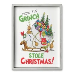 The Grinch Stole Christmas 18" X 24" Dr. Seuss White Framed Print