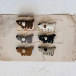 Hello Honey® 6 Pack 4" Stitched Dog Wool Felt Ornaments 7 Hello Honey® 6 Pack 4" Stitched Dog Wool Felt Ornaments -Northlight Shop D820949S 2