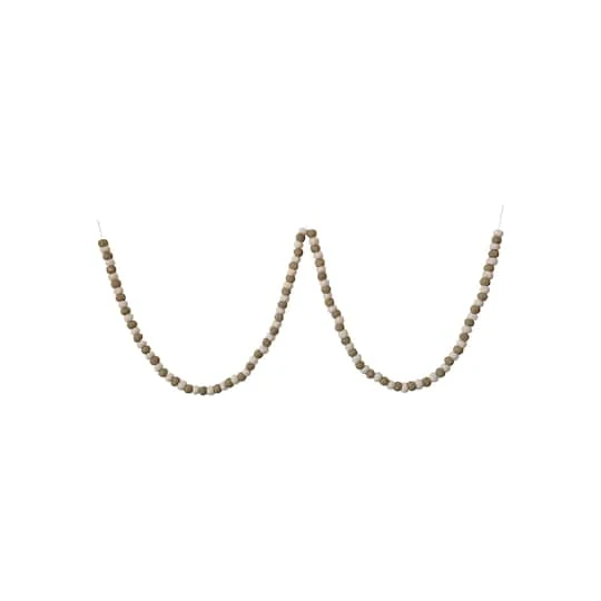 Hello Honey® 12ft. Handmade Wool Felt Ball Garland In Printed Drawstring Bag Brown/Cream 4 Hello Honey® 12ft. Handmade Wool Felt Ball Garland In Printed Drawstring Bag Brown/Cream - Image 2