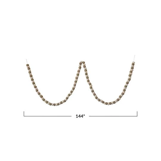 Hello Honey® 12ft. Handmade Wool Felt Ball Garland In Printed Drawstring Bag Brown/Cream 7 Hello Honey® 12ft. Handmade Wool Felt Ball Garland In Printed Drawstring Bag Brown/Cream - Image 5