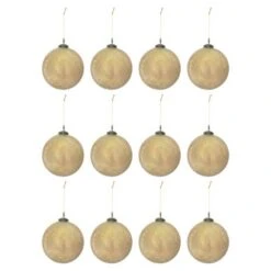 Hello Honey® 12 Pack 4" Gold Glass Seeded Ball Ornaments
