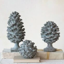 Hello Honey® 6.25" Round Verdigris Finish Pinecone Finial -Northlight Shop D821186S 2