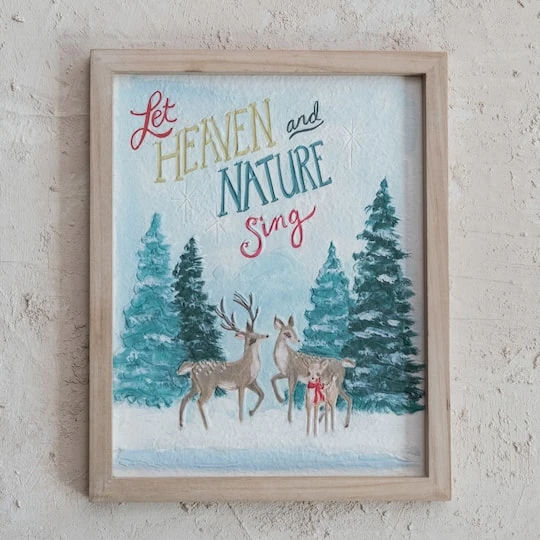 Hello Honey® 12.5" X 15.75" Wood Framed Wall Décor With Deer & Winter Scene 5 Hello Honey® 12.5" X 15.75" Wood Framed Wall Décor With Deer & Winter Scene - Image 3