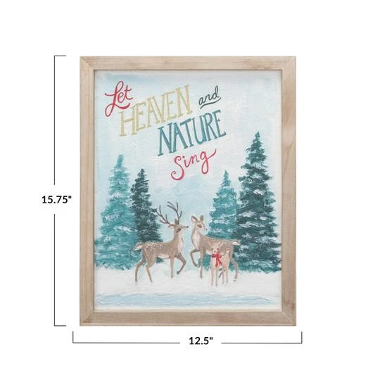 Hello Honey® 12.5" X 15.75" Wood Framed Wall Décor With Deer & Winter Scene 6 Hello Honey® 12.5" X 15.75" Wood Framed Wall Décor With Deer & Winter Scene - Image 4