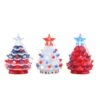 Mr. Christmas Mini Nostalgic Ceramic Patriotic Trees Set 2 Mr. Christmas Mini Nostalgic Ceramic Patriotic Trees Set -Northlight Shop D821396S 1