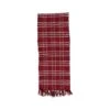Hello Honey® 72" Red & White Plaid Hand-Woven Cotton Chindi Table Runner With Fringe 2 Hello Honey® 72" Red & White Plaid Hand-Woven Cotton Chindi Table Runner With Fringe -Northlight Shop D821636S 1