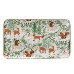 Hello Honey® 11.25" Woodland Flora & Fauna Stoneware Platter -Northlight Shop D821725S 1 1