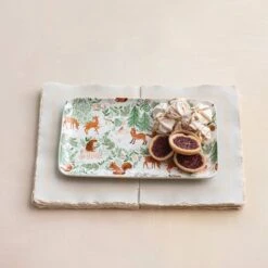 Hello Honey® 11.25" Woodland Flora & Fauna Stoneware Platter -Northlight Shop D821725S 3