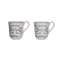 Hello Honey® 12oz. Blue & Cream Holiday Icons Stoneware Mugs, 2ct. 6 Hello Honey® 12oz. Blue & Cream Holiday Icons Stoneware Mugs, 2ct. -Northlight Shop D821735S 1 1