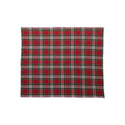 Hello Honey® 60" Red Plaid Brushed Cotton Flannel Throw With Sherpa Back -Northlight Shop D821817S 1 1