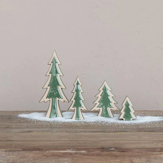 Hello Honey® 13" Tall Green Decorative Unglazed Stoneware Tree Décor With Reactive Glaze 5 Hello Honey® 13" Tall Green Decorative Unglazed Stoneware Tree Décor With Reactive Glaze - Image 3