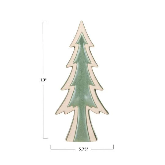 Hello Honey® 13" Tall Green Decorative Unglazed Stoneware Tree Décor With Reactive Glaze 7 Hello Honey® 13" Tall Green Decorative Unglazed Stoneware Tree Décor With Reactive Glaze - Image 5