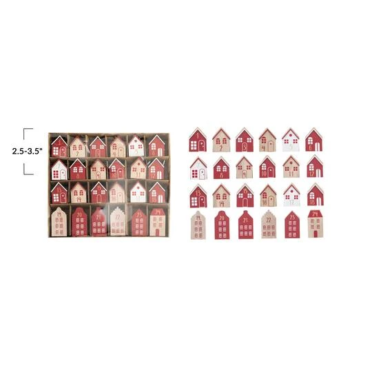 Hello Honey® Red, White & Natural Wood House Advent Calendar Set 7 Hello Honey® Red, White & Natural Wood House Advent Calendar Set - Image 5