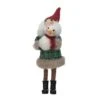 Hello Honey® 7.75" Wool Felt Santa In Plaid Winter Coat With Snowman -Northlight Shop D822001S 1