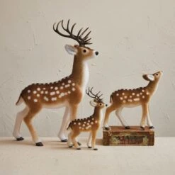 Hello Honey® 22" Brown & White Flocked Foam Standing Deer With Antlers 8 Hello Honey® 22" Brown & White Flocked Foam Standing Deer With Antlers -Northlight Shop D822013S 2