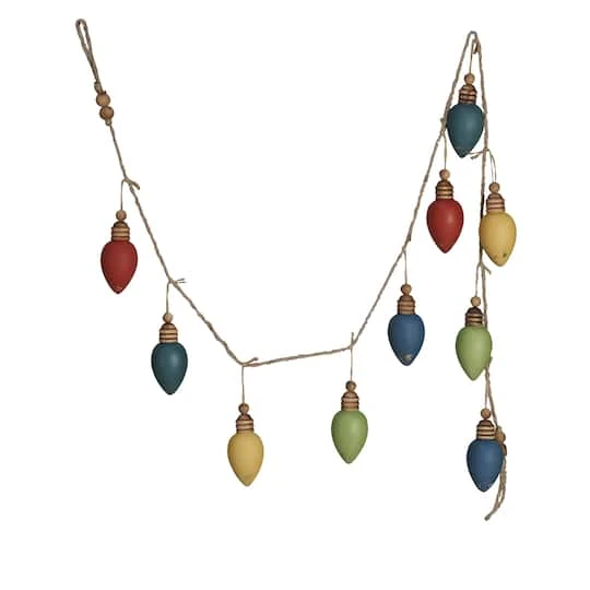 Hello Honey® 6ft. Multicolor Wood String Lightbulb Garland 4 Hello Honey® 6ft. Multicolor Wood String Lightbulb Garland - Image 2