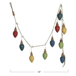 Hello Honey® 6ft. Multicolor Wood String Lightbulb Garland 11 Hello Honey® 6ft. Multicolor Wood String Lightbulb Garland -Northlight Shop D822071S 4