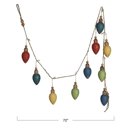 Hello Honey® 6ft. Multicolor Wood String Lightbulb Garland 7 Hello Honey® 6ft. Multicolor Wood String Lightbulb Garland - Image 5