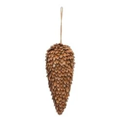 Hello Honey® 7.5" Natural Pinecone Shell Ornament With Gold Glitter