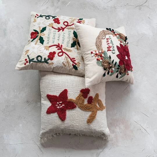 Hello Honey® Warmest Wishes Square Cotton & Linen Pillow With Embroidery 5 Hello Honey® Warmest Wishes Square Cotton & Linen Pillow With Embroidery - Image 3