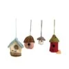 Hello Honey® Handmade Embroidered Wool Felt Birdhouse Ornaments Set 2 Hello Honey® Handmade Embroidered Wool Felt Birdhouse Ornaments Set -Northlight Shop D823255S 1