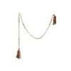 Hello Honey® 6ft. Paulownia Wood Beads With Fabric Tassels Garland -Northlight Shop D823342S 1
