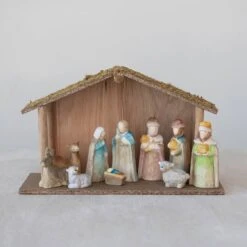 Hello Honey® Multicolor Wood Crèche With Nativity Scene 7 Hello Honey® Multicolor Wood Crèche With Nativity Scene -Northlight Shop D823422S 2