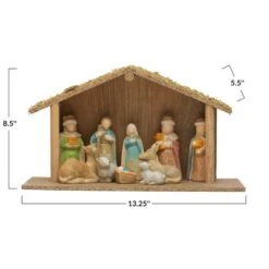 Hello Honey® Multicolor Wood Crèche With Nativity Scene 8 Hello Honey® Multicolor Wood Crèche With Nativity Scene -Northlight Shop D823422S 3