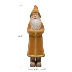 Hello Honey® 16.5" Flocked Wood Santa With Glitter 9 Hello Honey® 16.5" Flocked Wood Santa With Glitter -Northlight Shop D823428S 3