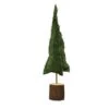 Hello Honey® Green Raw-Edged Corduroy Tree With Wood Slice Base 2 Hello Honey® Green Raw-Edged Corduroy Tree With Wood Slice Base -Northlight Shop D823478S 1