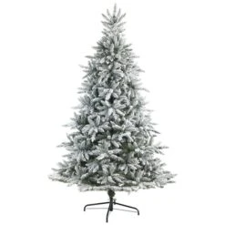 8ft. Unlit Flocked West Virginia Spruce Artificial Christmas Tree