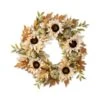Glitzhome® 24" Fall Neutral Sunflower, Pumpkin And Leaf Wreath -Northlight Shop D851694S 1