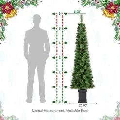 Glitzhome® 6ft Pre-Lit Green Cashmere Pine Christmas Porch Tree, Multi-color LED Lights -Northlight Shop D855076S 8