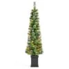 Glitzhome® 5ft Pre-Lit Green Cashmere Pine Christmas Porch Tree, Multi-color LED Lights 2 Glitzhome® 5ft Pre-Lit Green Cashmere Pine Christmas Porch Tree, Multi-color LED Lights -Northlight Shop D855078S 1