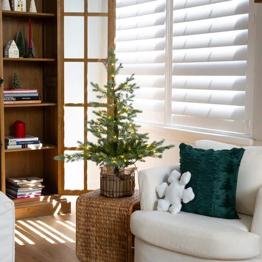 3ft. Pre-Lit Artificial Christmas Tree In Jute Wire Planter With 30 Warm White LED Lights 13 3ft. Pre-Lit Artificial Christmas Tree In Jute Wire Planter With 30 Warm White LED Lights - Image 11