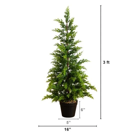 3ft. Artificial Cypress Topiary Christmas Tree 5 3ft. Artificial Cypress Topiary Christmas Tree - Image 3