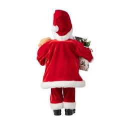 Glitzhome® 18"H Faux Fur Christmas Traditional Santa Figurine With Porcelain Face 18 Glitzhome® 18"H Faux Fur Christmas Traditional Santa Figurine With Porcelain Face -Northlight Shop D857010S 7