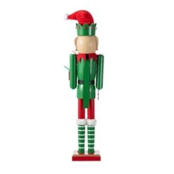 Glitzhome® 23.5"H Wooden Christmas Elf Dog Nutcracker 18 Glitzhome® 23.5"H Wooden Christmas Elf Dog Nutcracker -Northlight Shop D857027S 7