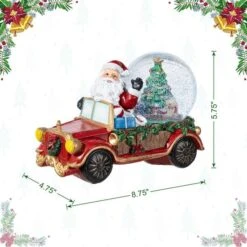 Glitzhome® 100mm Christmas Resin Lighted Musical Snowflakes Santa Car Waterglobe 19 Glitzhome® 100mm Christmas Resin Lighted Musical Snowflakes Santa Car Waterglobe -Northlight Shop D857099S 8