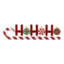 Glitzhome® 19" Christmas Wooden Epoxy HOHOHO Candy Cane Table Decor 17 Glitzhome® 19" Christmas Wooden Epoxy HOHOHO Candy Cane Table Decor -Northlight Shop D857124S 6