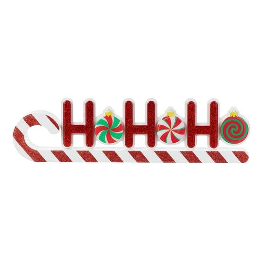 Glitzhome® 19" Christmas Wooden Epoxy HOHOHO Candy Cane Table Decor 9 Glitzhome® 19" Christmas Wooden Epoxy HOHOHO Candy Cane Table Decor - Image 7