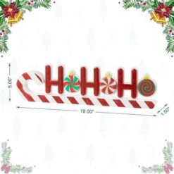 Glitzhome® 19" Christmas Wooden Epoxy HOHOHO Candy Cane Table Decor 19 Glitzhome® 19" Christmas Wooden Epoxy HOHOHO Candy Cane Table Decor -Northlight Shop D857124S 8