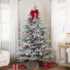 Northlight 7.5ft. Pre-Lit Real Touch™ Flocked Grand Teton Pine Artificial Christmas Tree, Warm White LED Lights 15 Northlight 7.5ft. Pre-Lit Real Touch™ Flocked Grand Teton Pine Artificial Christmas Tree, Warm White LED Lights -Northlight Shop D859005S 1