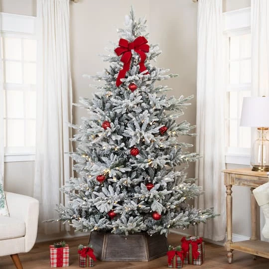 Northlight 7.5ft. Pre-Lit Real Touch™ Flocked Grand Teton Pine Artificial Christmas Tree, Warm White LED Lights 9 Northlight 7.5ft. Pre-Lit Real Touch™ Flocked Grand Teton Pine Artificial Christmas Tree, Warm White LED Lights - Image 7