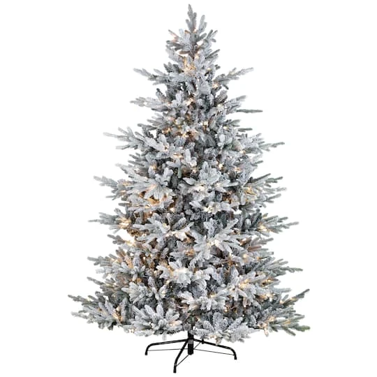 Northlight 7.5ft. Pre-Lit Real Touch™ Flocked Grand Teton Pine Artificial Christmas Tree, Warm White LED Lights 4 Northlight 7.5ft. Pre-Lit Real Touch™ Flocked Grand Teton Pine Artificial Christmas Tree, Warm White LED Lights - Image 2