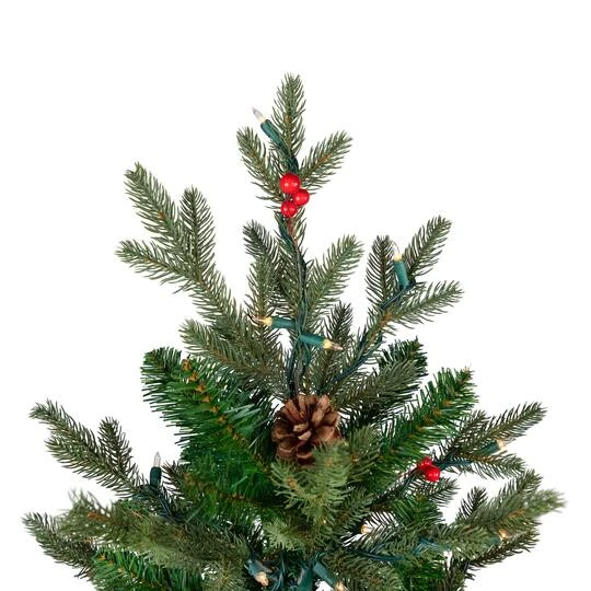 Northlight 6.5ft. Pre-Lit Real Touch™ Mixed Noble Spruce Artificial Christmas Tree With Pinecones & Red Berries, Clear Lights 9 Northlight 6.5ft. Pre-Lit Real Touch™ Mixed Noble Spruce Artificial Christmas Tree With Pinecones & Red Berries, Clear Lights - Image 7