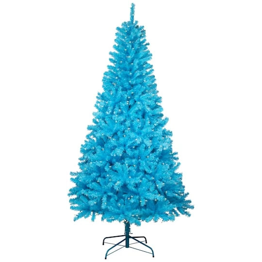 Northlight 6ft. Pre-Lit Medium Sky Blue Pine Artificial Christmas Tree, Clear Lights 3 Northlight 6ft. Pre-Lit Medium Sky Blue Pine Artificial Christmas Tree, Clear Lights