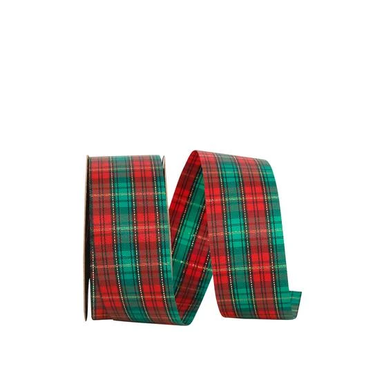 Reliant Tartan Gold Plaid Ribbon, 25yd. 4 Reliant Tartan Gold Plaid Ribbon, 25yd. - Image 2